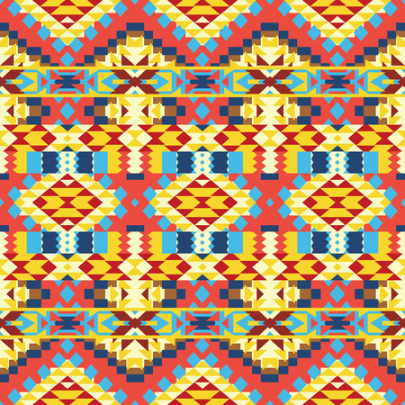 Seamless colorful ethnic pattern, vector illustrationのイラスト素材