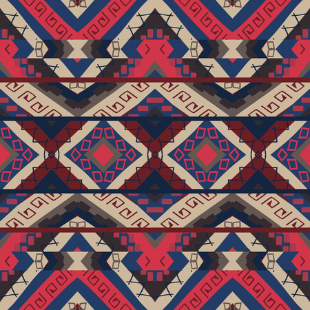 Seamless colorful ethnic pattern, vector illustrationのイラスト素材