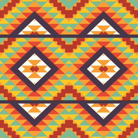Seamless colorful ethnic pattern, vector illustration