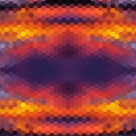 Sunset landscape pattern of geometric shapes. Colorful mosaic.