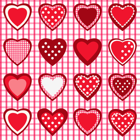 Seamless pattern with red heartsのイラスト素材