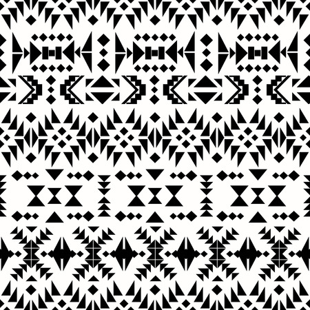 Seamless black and white navajo patternのイラスト素材