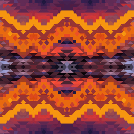 Seamless colorful geometric ethnic pattern, vector illustration