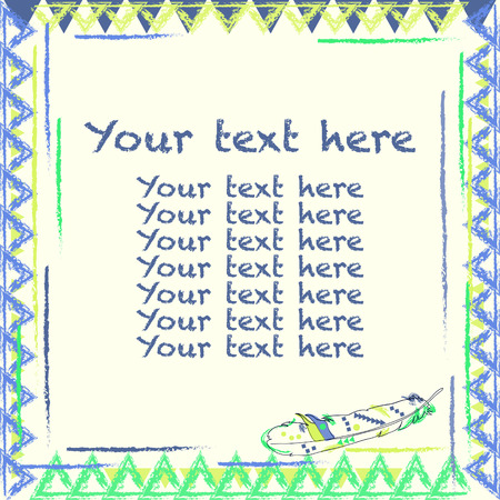 Bright geometric frameのイラスト素材