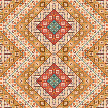 Seamless colorful ethnic pattern, vector illustrationのイラスト素材