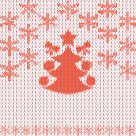 Seamless knitted Christmas pattern.のイラスト素材