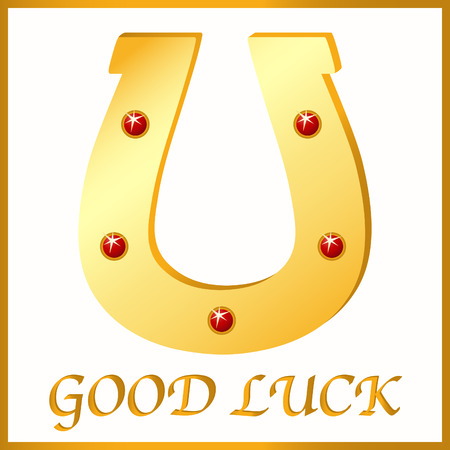 Gold horseshoe for good luckのイラスト素材