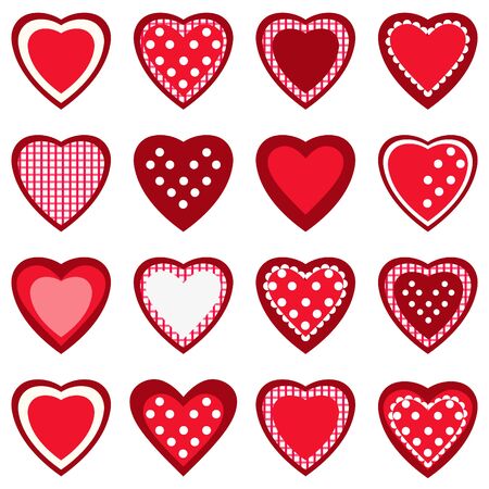 Seamless pattern with red heartsのイラスト素材