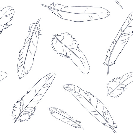 Seamless Feather Patternのイラスト素材