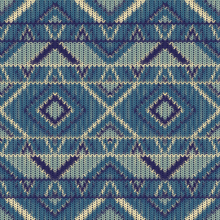 Seamless knitted geometric pattern, vector illustrationのイラスト素材
