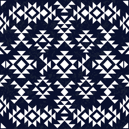 Seamless black and white ethnic pattern, vector illustrationのイラスト素材
