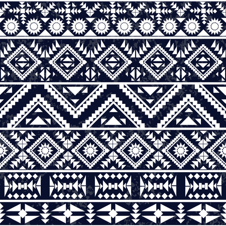 Seamless black and white ethnic pattern, vector illustrationのイラスト素材