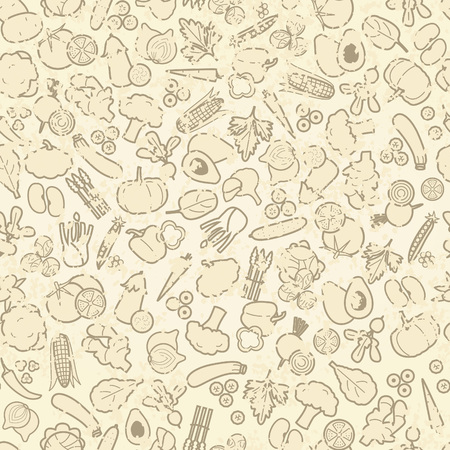 Seamless pattern with vegetables, vector illustrationのイラスト素材