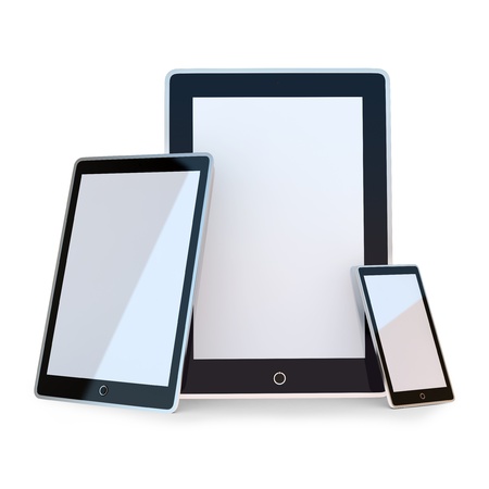 Set of black electronic deviceの写真素材