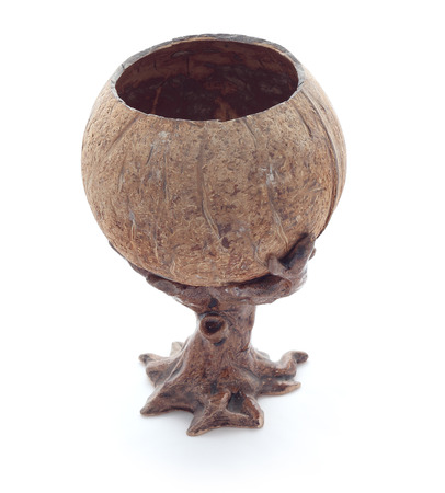 Coconut handmade brown cupの写真素材