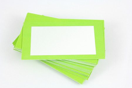 Green business cardの写真素材