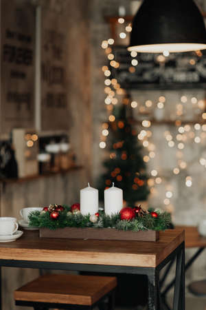 minimalistic new year. home decoration for new year and christmas. Decorationsの写真素材