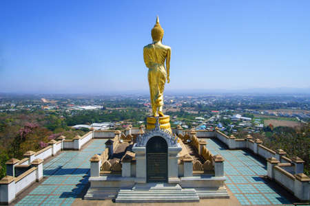 golden buddha statue at Nan ,Thailandの写真素材