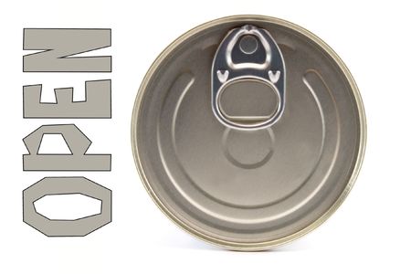 steel round tin of the bank on white backgroundの写真素材