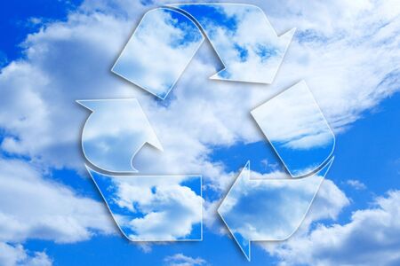 the abstract blue recycled sky backgroundの写真素材
