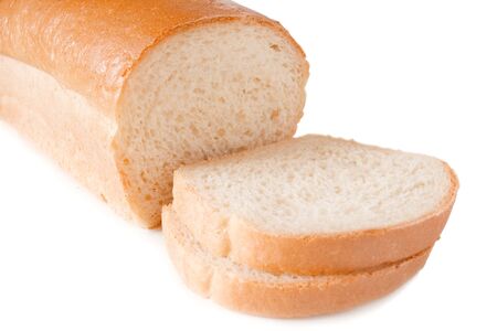 sliced bread on white background