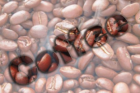 coffee bean with smoke closeup