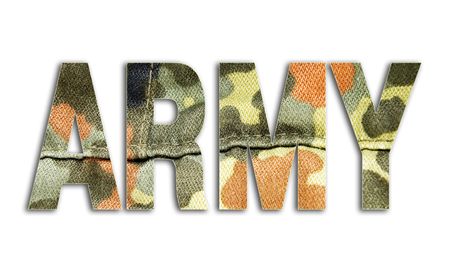 word "army" from military camouflageの写真素材