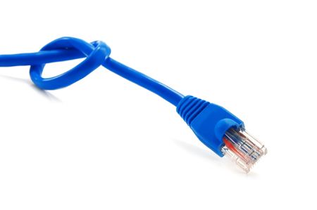 blue cable isolated on white