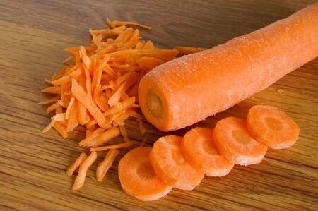 carrot on wood kitchen board