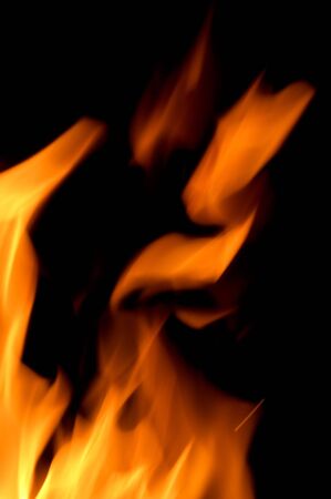 fire flame isolated on black background