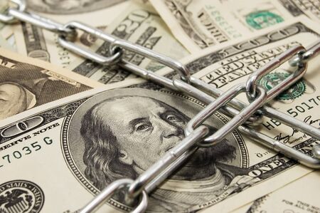 closed dollar note close upの写真素材