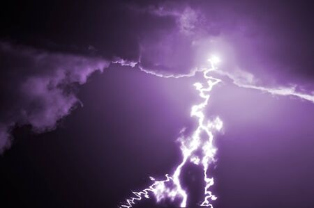 lightning in dark cloudy sky