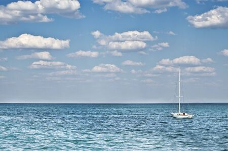 the white yacht on sea