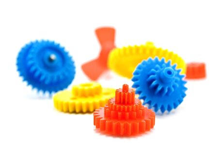 small wheels isolated on whiteの写真素材