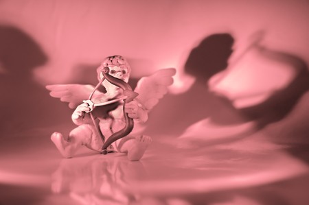 pink cupid. valentine day card