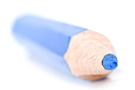 blue pencil isolated on whiteの写真素材