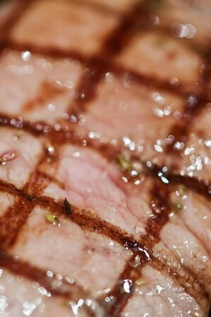 texture of grilled meat closeupの写真素材