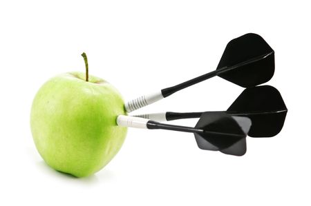 three dart in green appleの写真素材