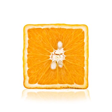 square orange isolated on white backgroundの写真素材