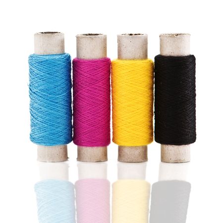 cmyk color thread isolated on white