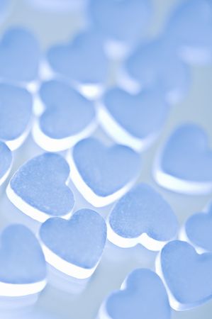 heart shape tablets close up