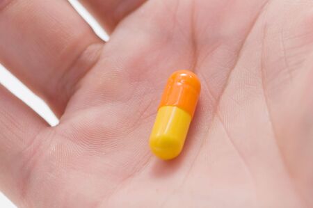 pill in hand close up