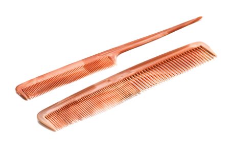 red comb isolated on whiteの写真素材