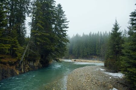 clear water of mountain river の写真素材