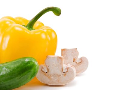 vegetables isolated on white backgroundの写真素材