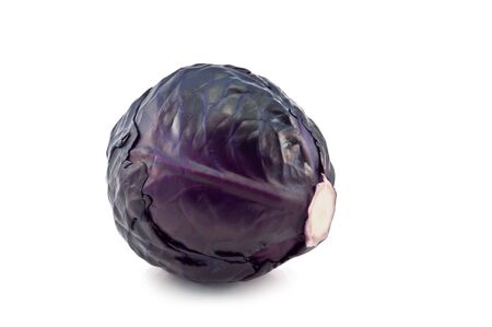 red cabbage isolated on whiteの写真素材