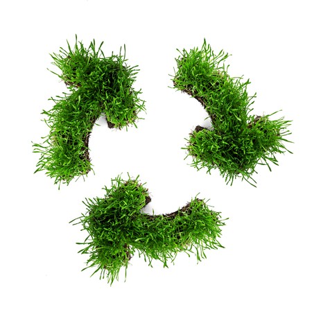 recycling symbol from grass isolated