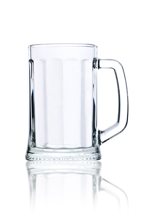 pour glass mug isolated on whiteの写真素材