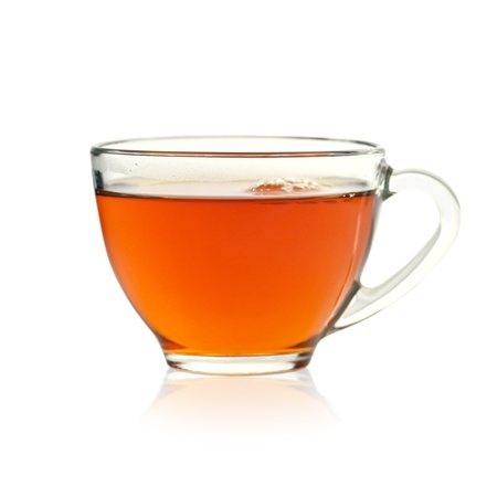 tea glass isolated on whiteの写真素材