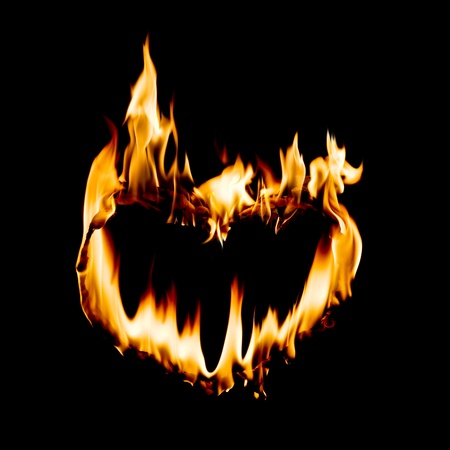  heart shape in fire flame